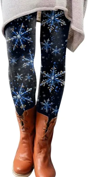 Black Leggings Women Leggings Artistic Splash Printed Soft Stretchy Pants Winter Pants for Women Lined Thermal High