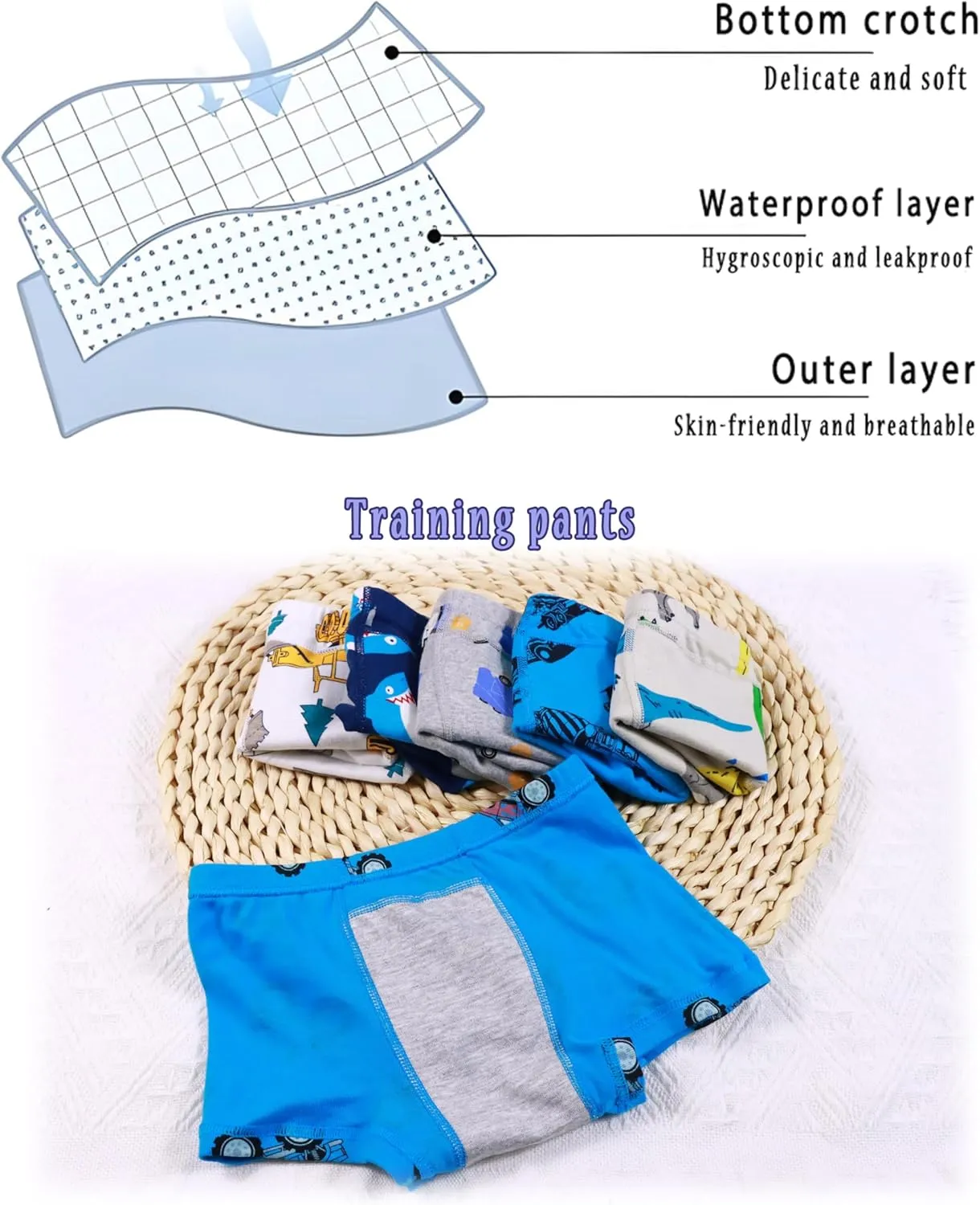 Boboking Toddler Boys Trainer Underwear Little Kids Boy Boxer Briefs
