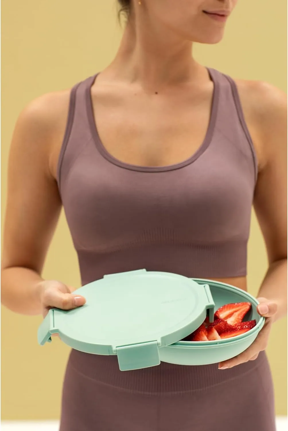 Brabantia Make & Take Lunch Bowl (Jade Green) 100% Leakproof, Convenient Flat Design, Microwave & Freezer Safe, Pasta, Noodles, Meal Prep Container