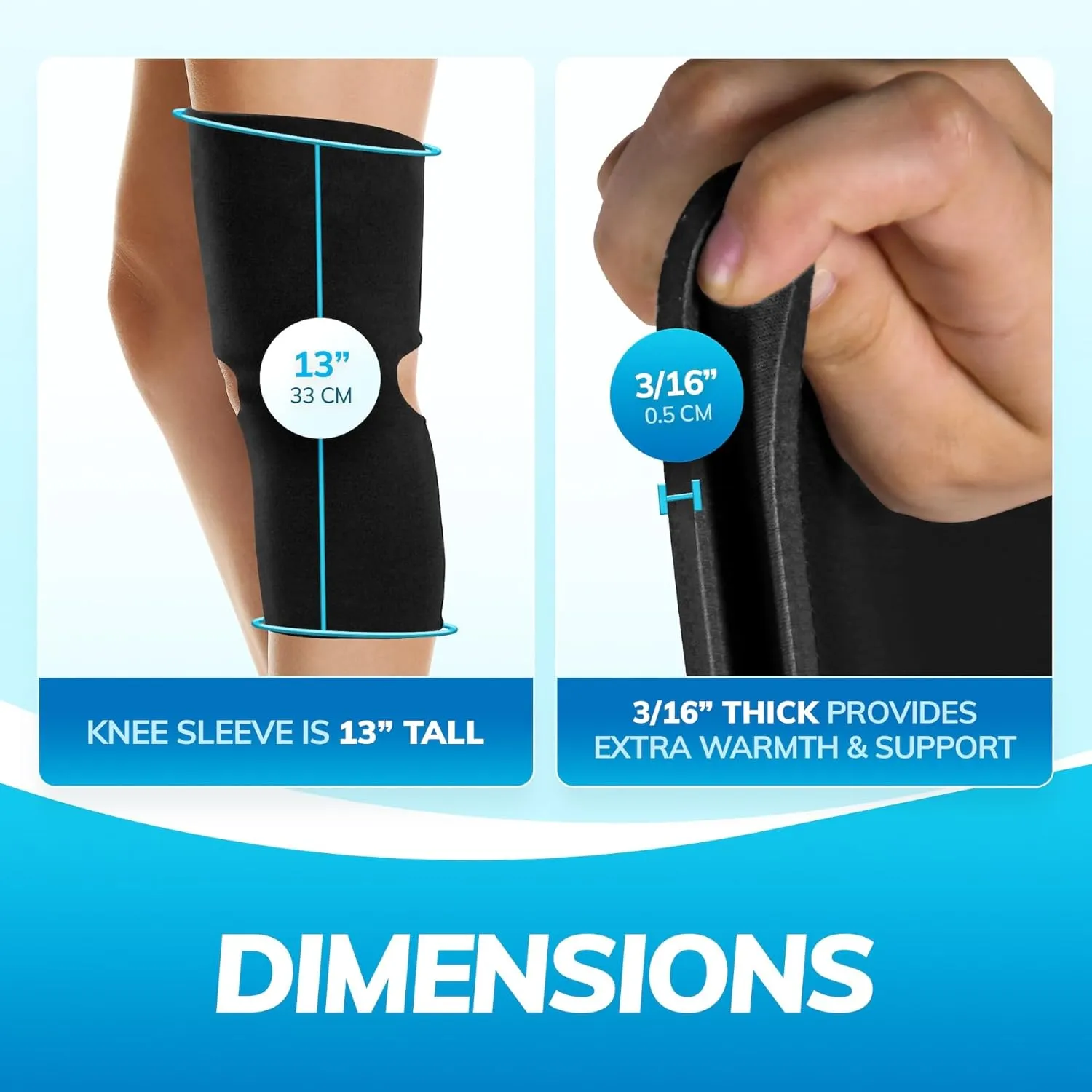 BraceAbility Open Patella/Open Back Neoprene Knee Sleeve | Water-Resistant Athletic Compression Knee Brace for Swimming, Wakeboarding, Scuba Diving, Surfing, Waterskiing and Other Sports (Medium)