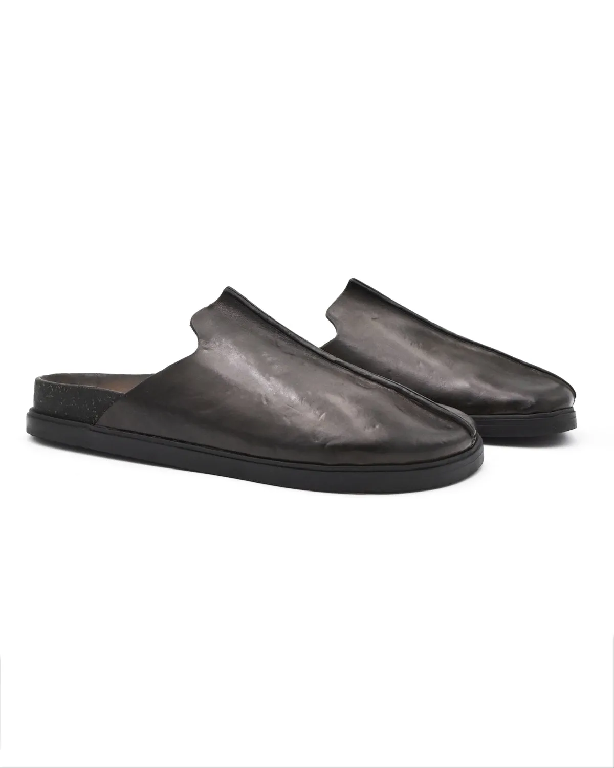 Brador Leather Mule In Olive