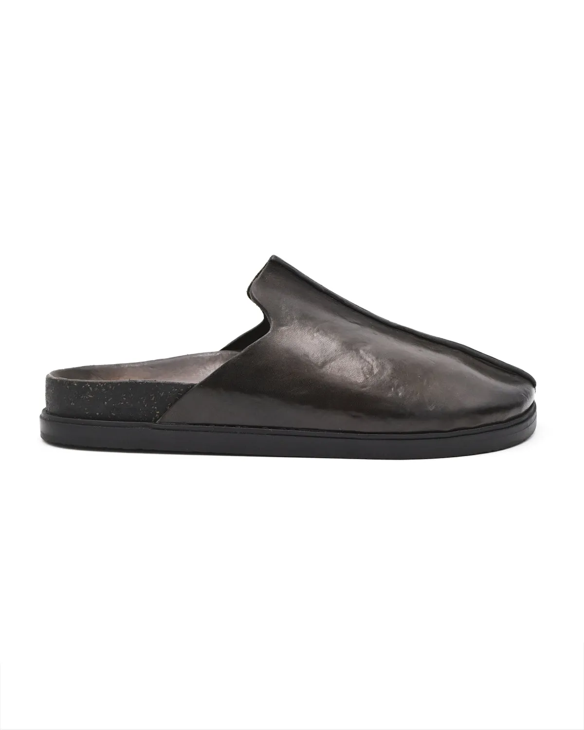 Brador Leather Mule In Olive