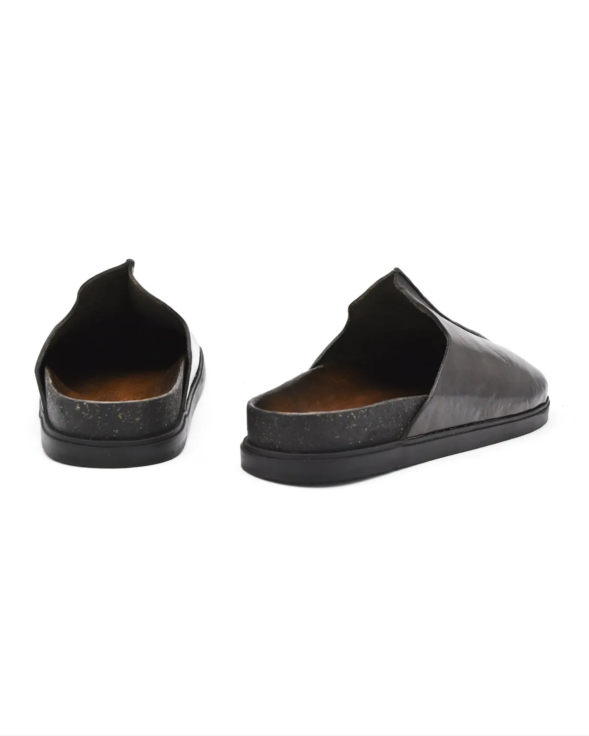 Brador Leather Mule In Olive