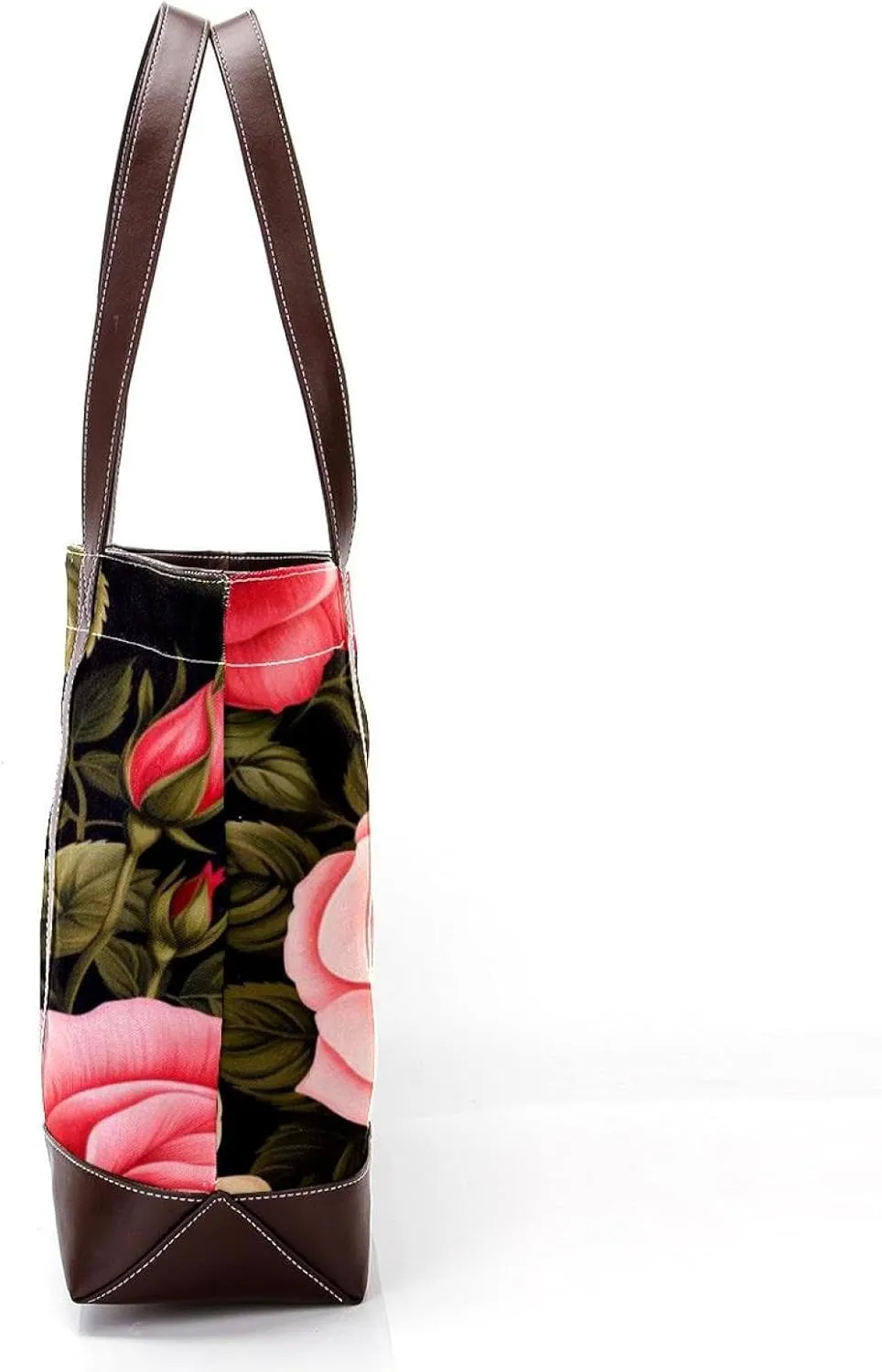 Bright Red Roses-947 Fashion Washed Durable Leather Purse Bag for Women Top Handle Ladies Shoulder Bags with Pockets Zipper