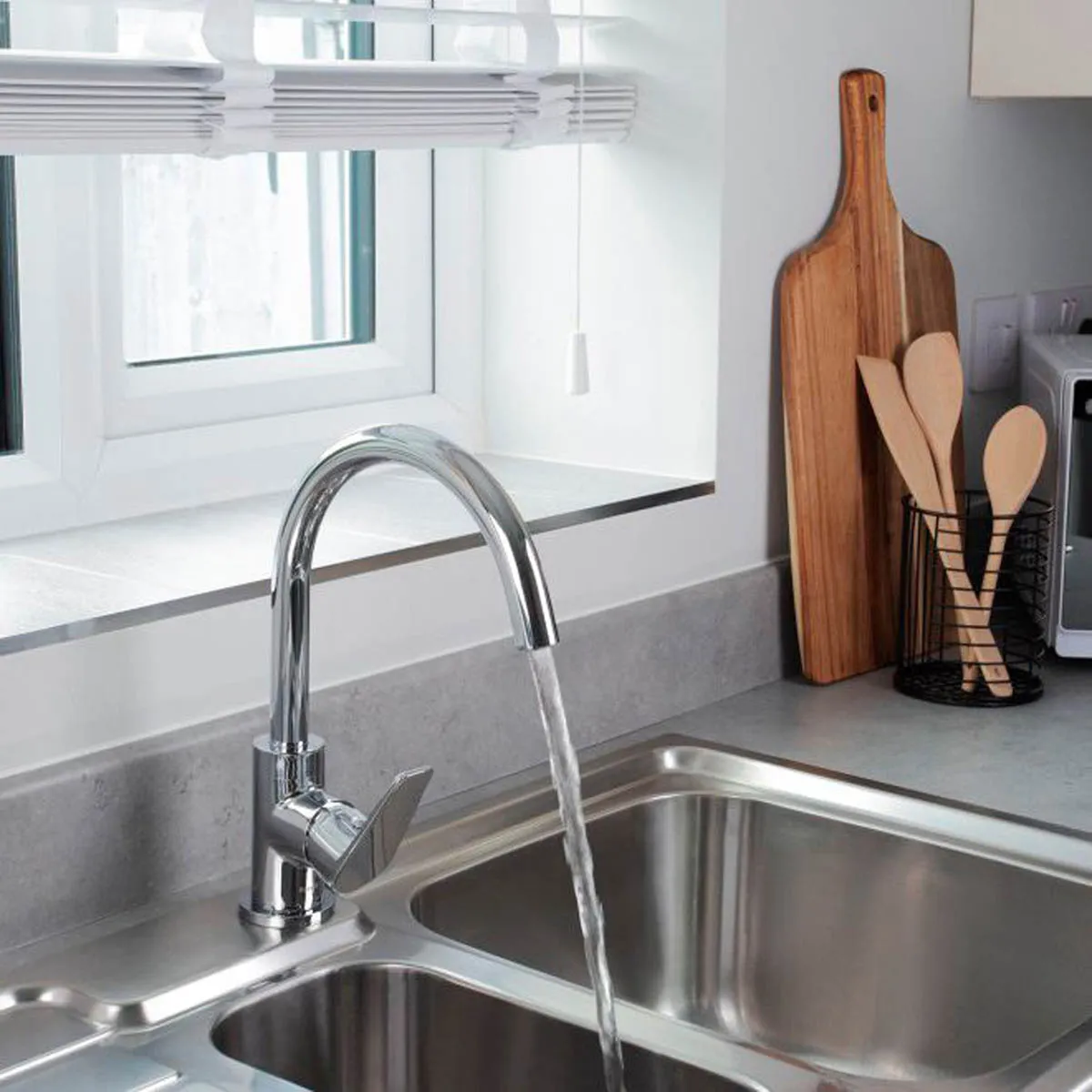 Bristan Kitchen Mixer Tap Swivel Brass Chrome Effect Single Lever Durable