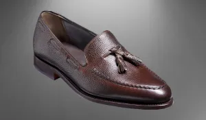 Brown Leather Moccasin Loafers for Men with Tassels