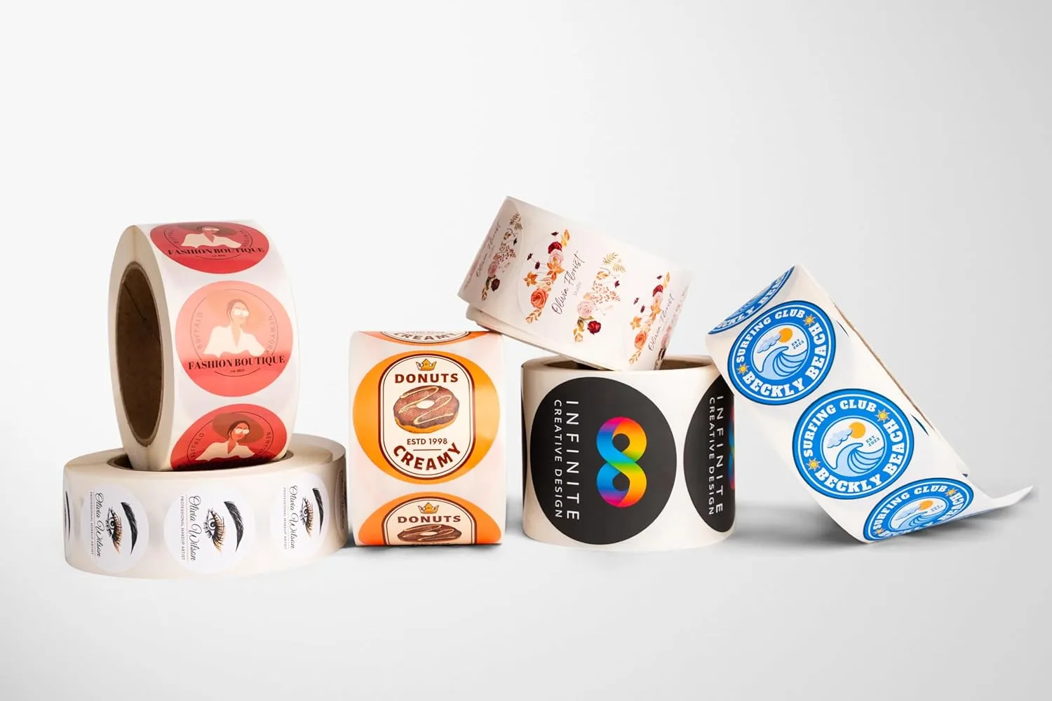 Build Your Own Stickers - Any Design   Logo - Personalize Business - 50  Roll - Multi Shapes, Sizes, Backgrounds, Text - Gloss/Matte Labels (1.5 inch Circle)