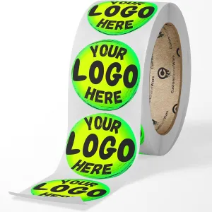Build Your Own Stickers - Any Design   Logo - Personalize Business - 50  Roll - Multi Shapes, Sizes, Backgrounds, Text - Gloss/Matte Labels (1.5 inch Circle)