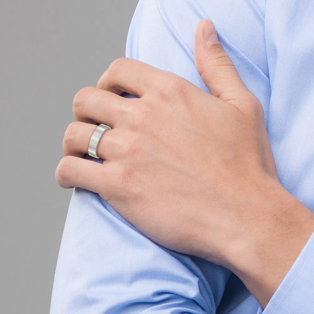 Buy Stylish 6mm Polished Titanium Flat Band Ring - High-Quality & Durable