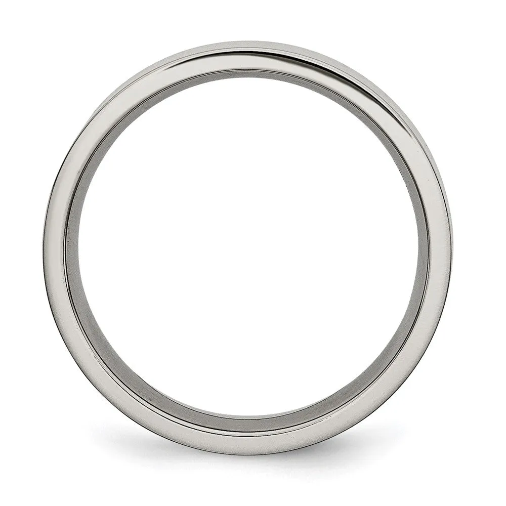 Buy Stylish 6mm Polished Titanium Flat Band Ring - High-Quality & Durable