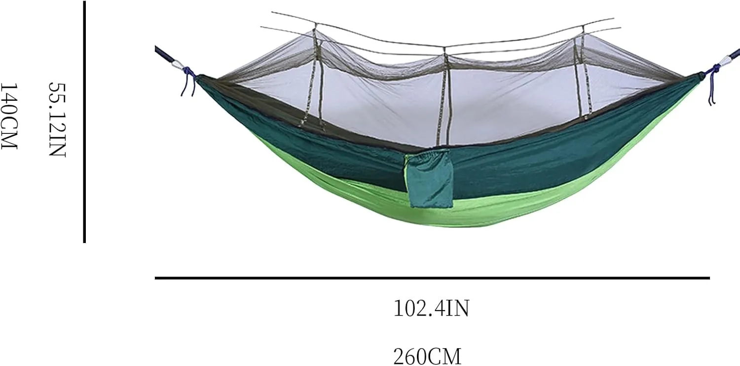 Camping Hammock with Mosquito Net - Ultra Lightweight Durable Double Travel Hammock 210T Parachute Nylon for Outdoor Camping Accessories-Camouflage