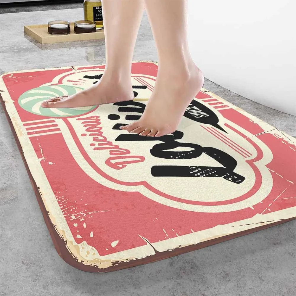 Candy Store Sign Bath Rugs for Bathroom Durable Flannel Bath Rug Clearance Mats for Forlaundry Room and Kitchen Decor Carpt Washable 15.7 x 23.6 Inch