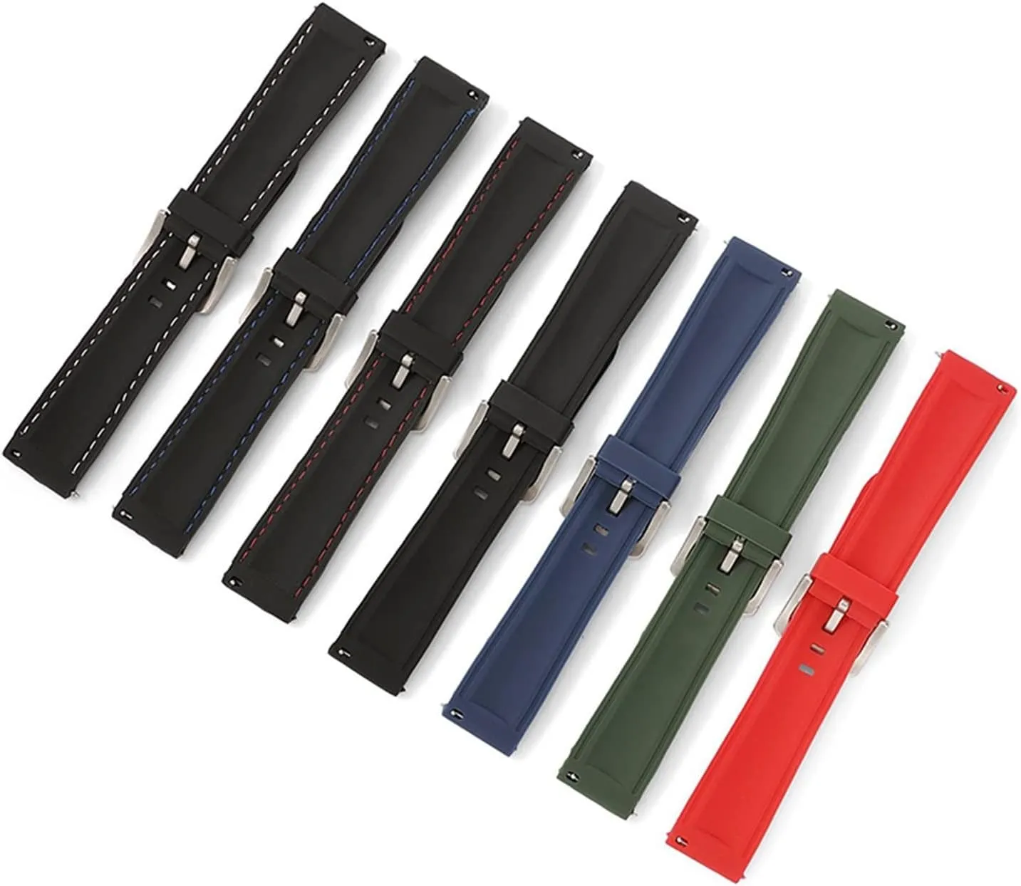 CAREG Silicone Rubber Watch Strap 18mm 20mm 22mm 24mm Watch Band Watch Strap Diving Waterproof Bracelet Replacement Compatible With Men Women Durable