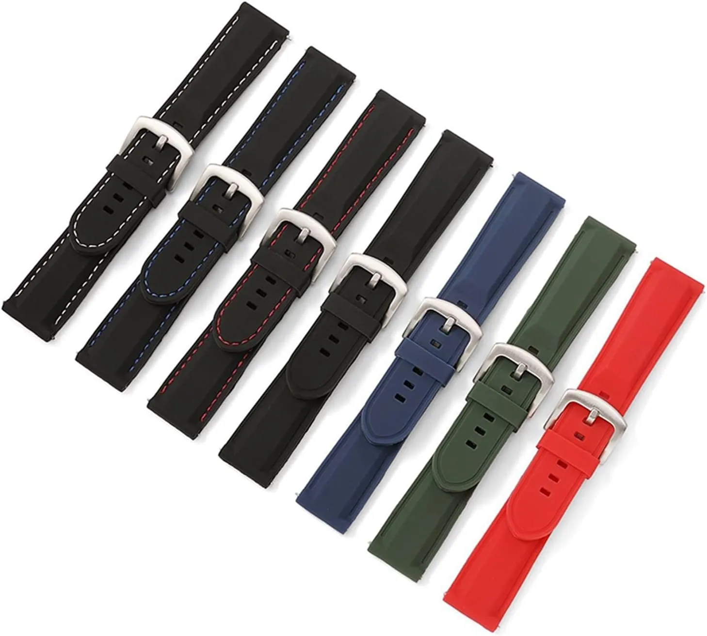 CAREG Silicone Rubber Watch Strap 18mm 20mm 22mm 24mm Watch Band Watch Strap Diving Waterproof Bracelet Replacement Compatible With Men Women Durable