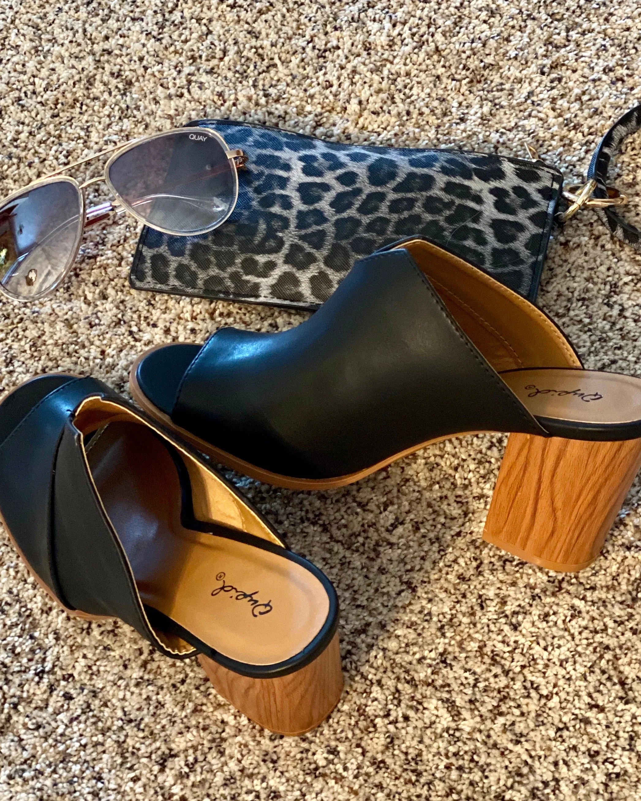 Caris Black Mule