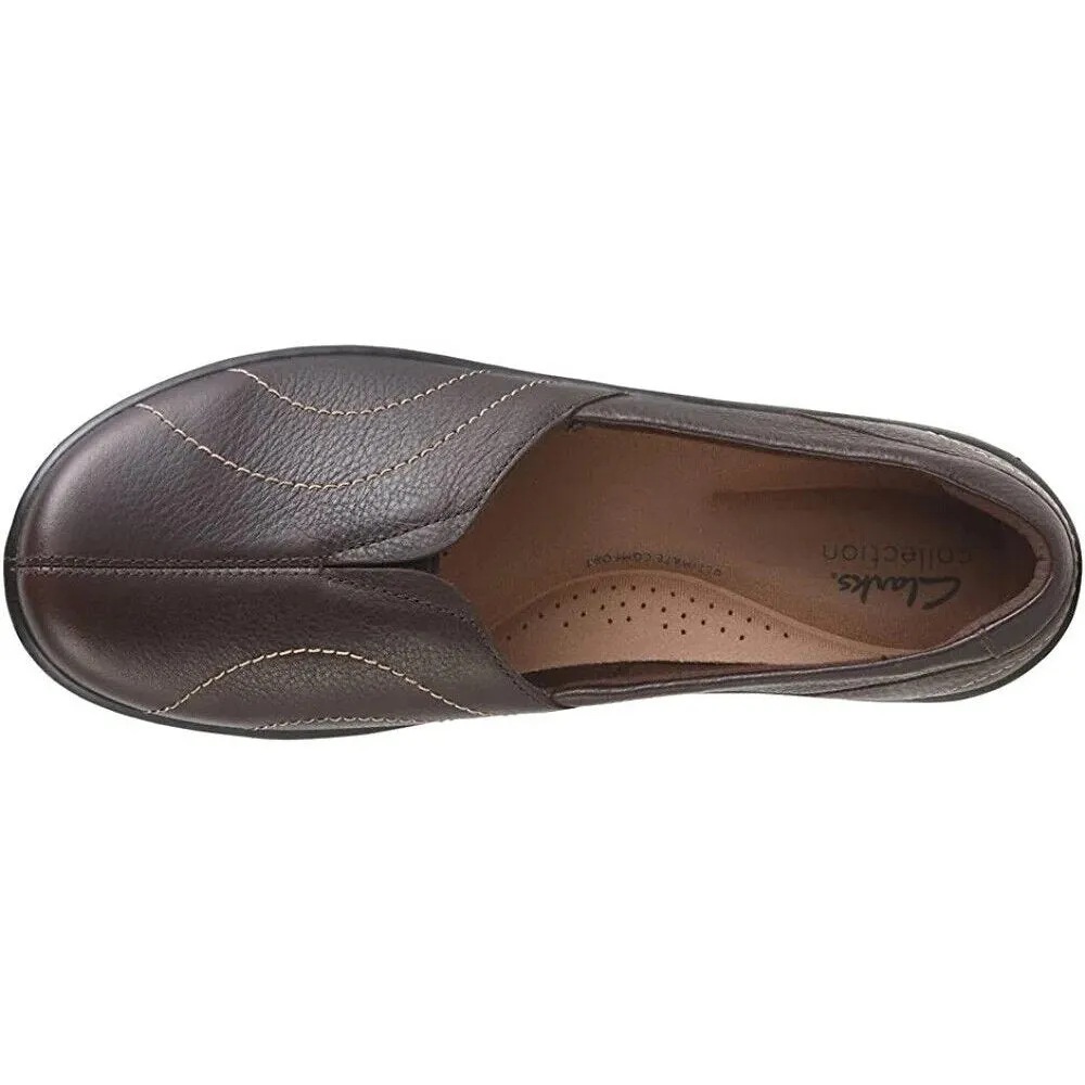 Clarks Women's Cora Meadow Dark Brown Leather 26167756