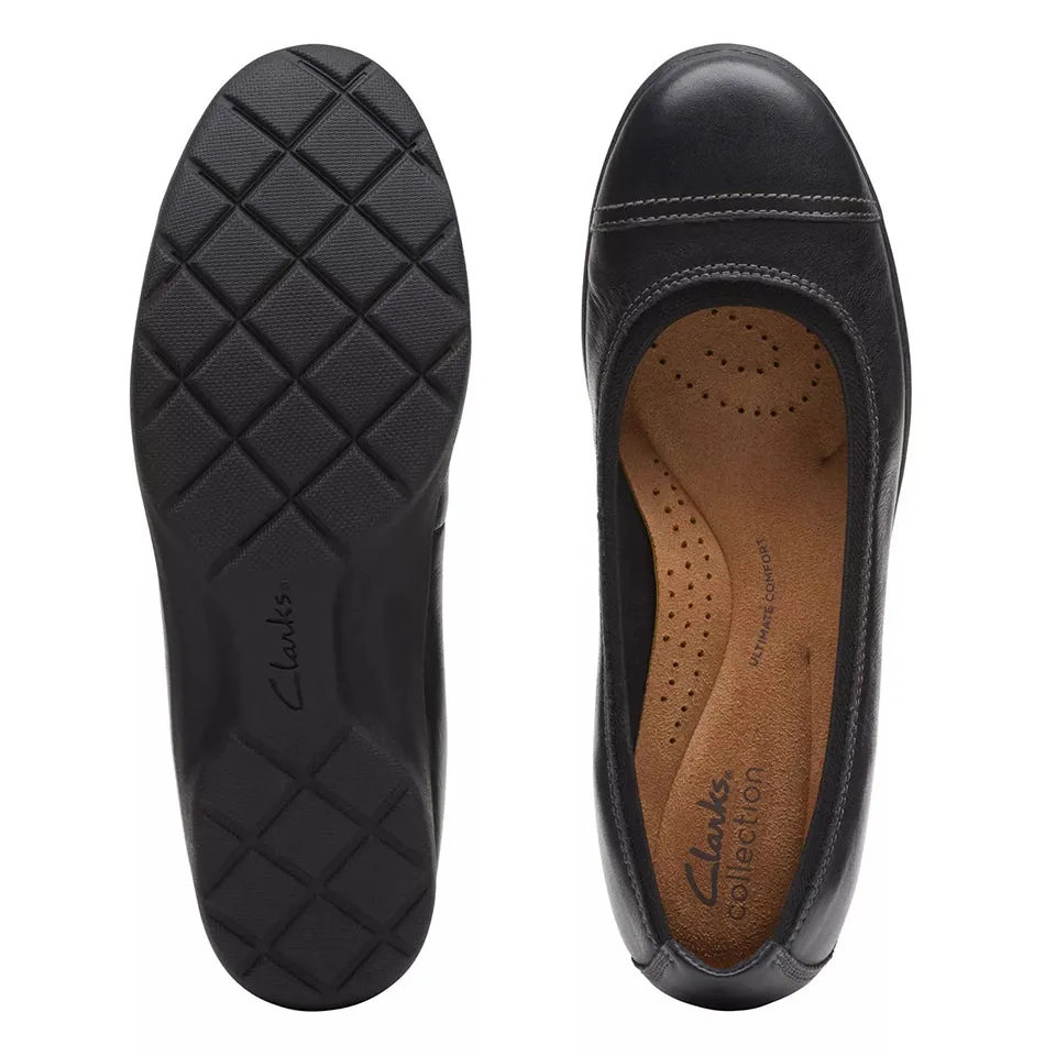 Clarks Women's Meadow Opal Black Leather 26174359