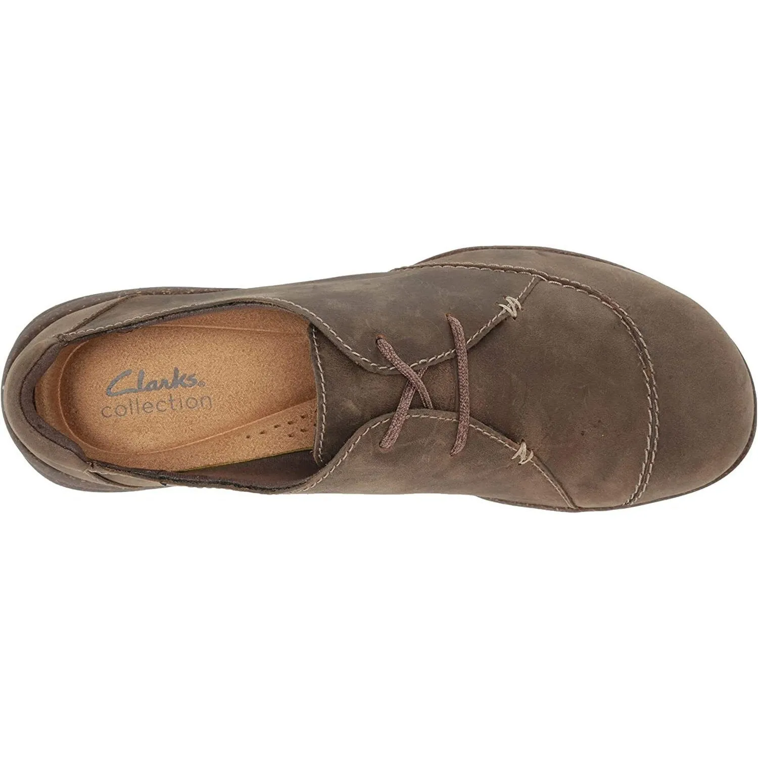 Clarks Women's Roseville Rio Dark Taupe Leather 26167823