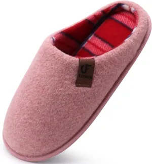 COFACE Unisex Mens Womens Cozy Memory Foam Scuff Slippers Casual Slip On Warm House Shoes Indoor/Outdoor Felt Sandal Slippers With Arch Support Rubber Sole Size 4-15