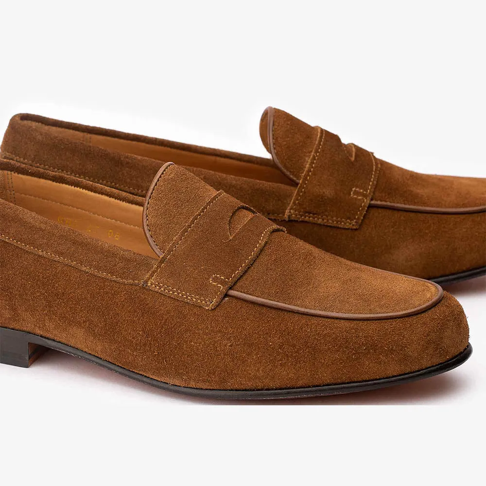 Cognac Suede Penny Loafer