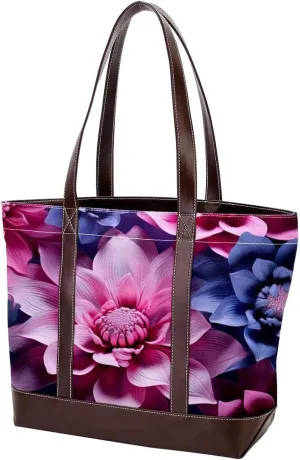 Colorful Petal Flowers-969 Shoulder Purses for Women Large Soft Washed Leather Purses and Durable Handbags