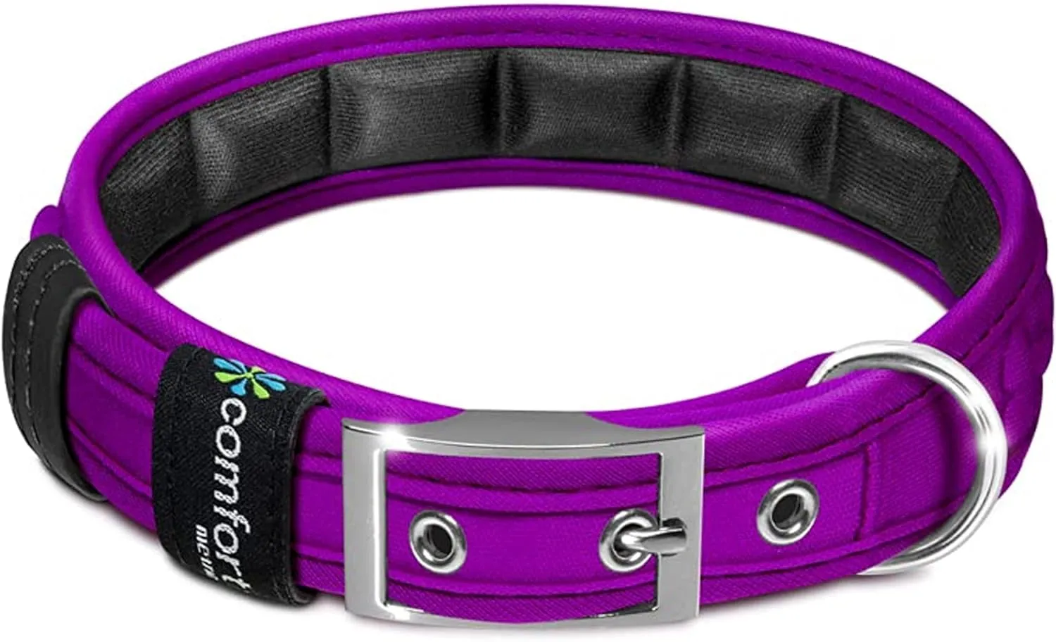 Comfort Fit Soft Padded Dog Collar with Adjustable Buckle - Lightweight, Breathable Dog Training Collar with Customizable Fit - Durable Heavy Duty Dog Collar