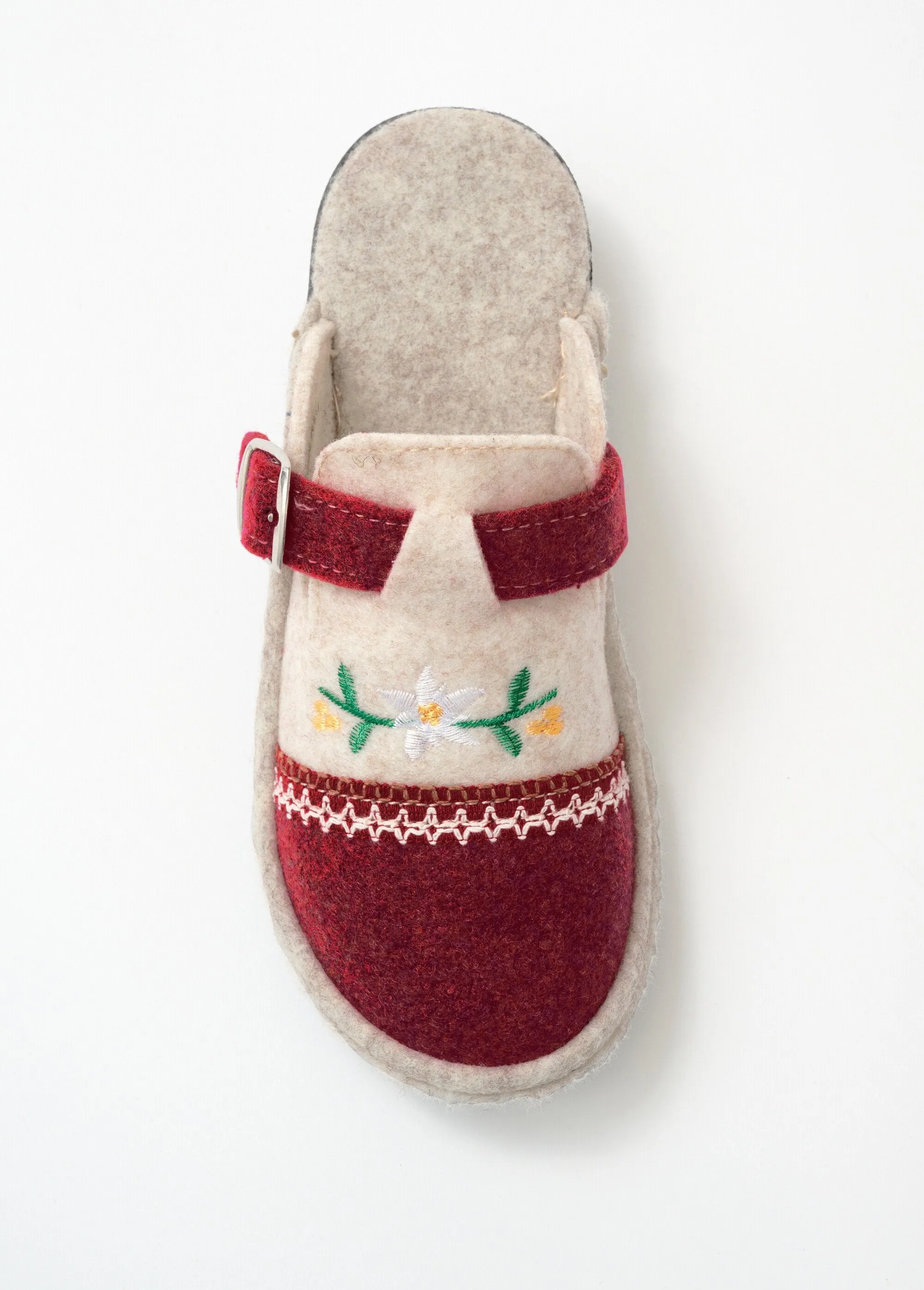 Comfort width embroidered clog mule slipper