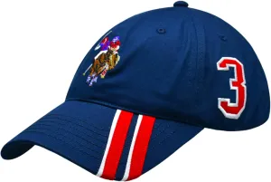 Concept One U.s Polo Assn. Dad Hat, Embroidered Horse Logo Adjustable Adult Baseball Cap with Diagonal Accent Stripes