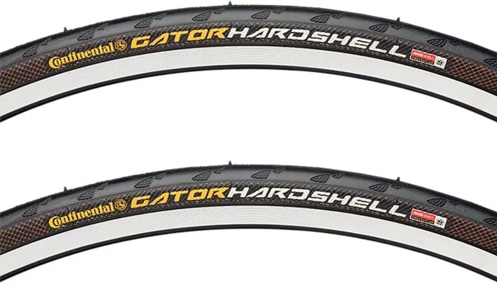 Continental Gator Hardshell Tire PAIR 27x1-1/4 Wire Clincher Black 27" Road Bike
