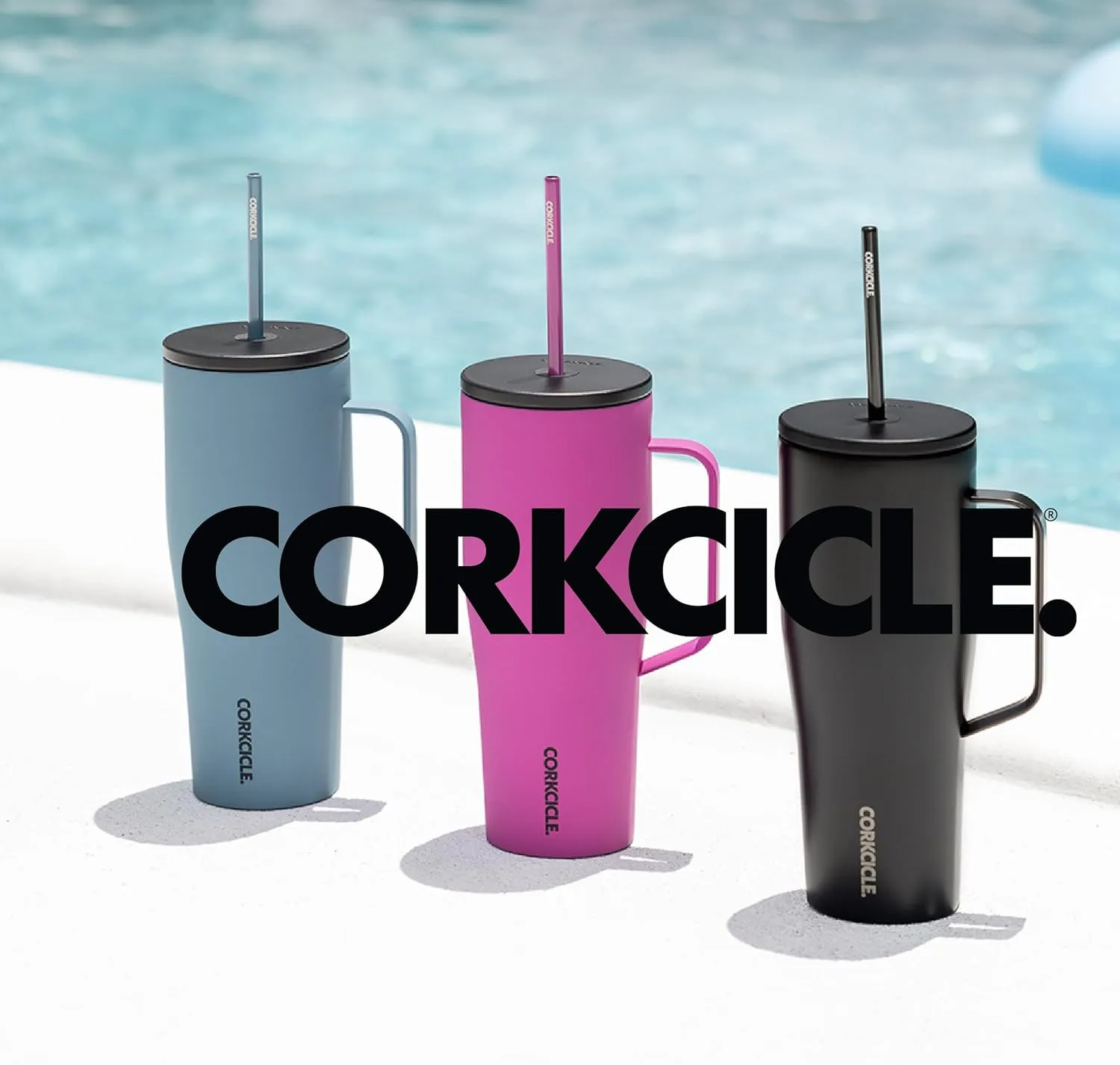 Corkcicle Cold Cup XL Insulated Tumbler with Handle, Lid, & Straw, Sparkle Unicorn Magic, 30 oz – Reusable Cupholder Friendly Water Bottle Keeps Drinks Cold 12hrs