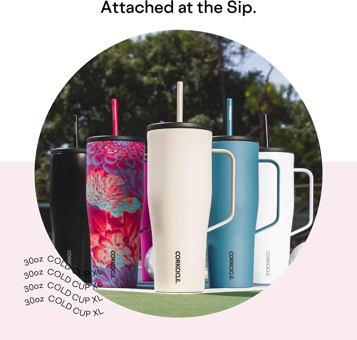 Corkcicle Cold Cup XL Insulated Tumbler with Handle, Lid, & Straw, Sparkle Unicorn Magic, 30 oz – Reusable Cupholder Friendly Water Bottle Keeps Drinks Cold 12hrs