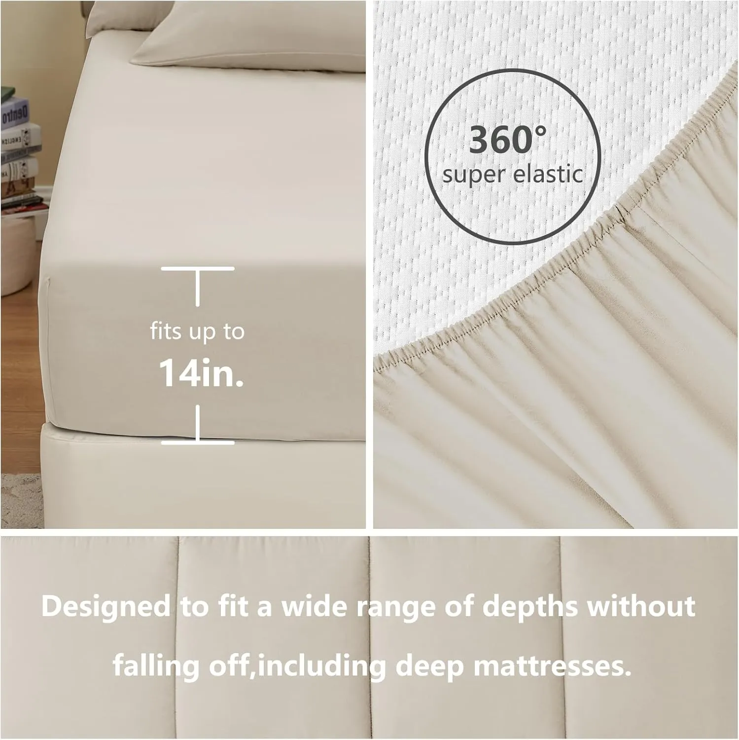 CozyLux Beige California King Size Comforter Sets 7 Pieces Bed in a Bag Set Cream Beige Bedding Sets Off White Cal King with All Season Quilted Comforter, Flat Sheet, Fitted Sheet, Pillowcases