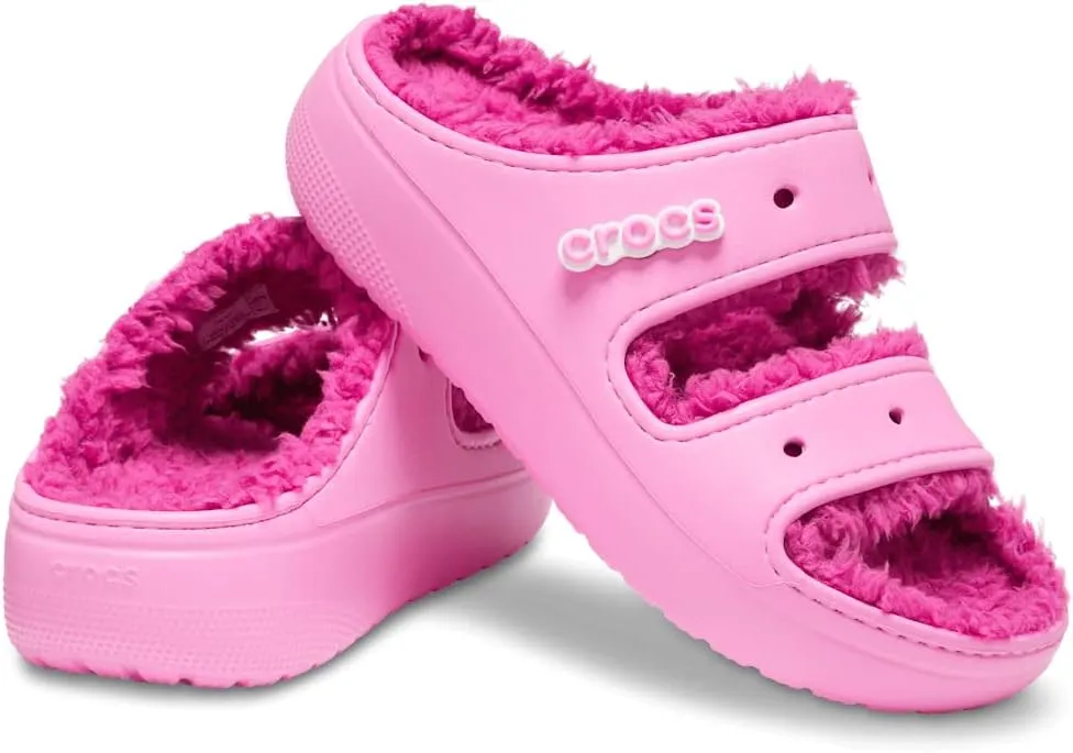 Crocs Unisex-Adult Classic Cozzzy Platform Sandals | Fuzzy Slippers Slide