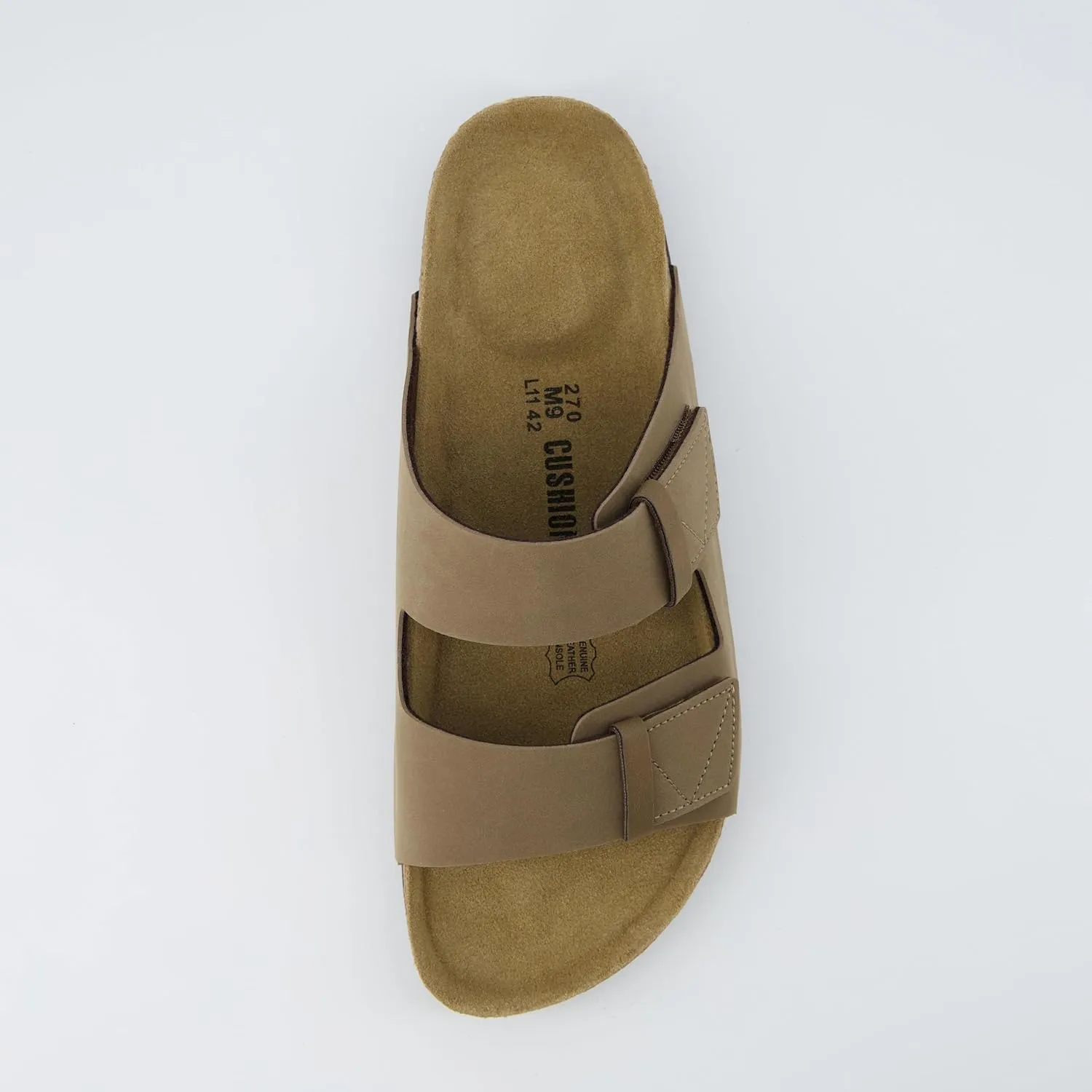 CUSHIONAIRE Men's Lynx Cork footbed Sandal with  Comfort