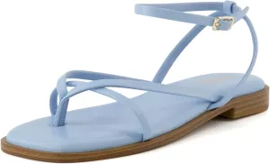 CUSHIONAIRE Women's Vida strappy flat sandal  Memory Foam and Wide Widths Available