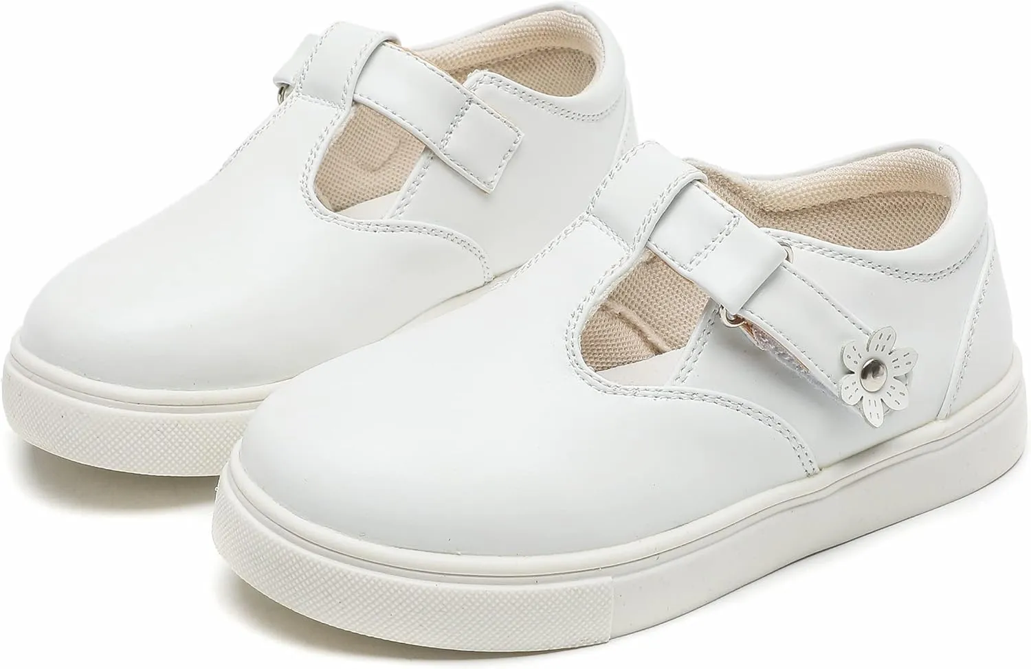 DADAWEN Girls Cute Mary Jane Flats School Uniform Shoes Comfort Sneakers (Toddler/Little Kid/Big Kid)