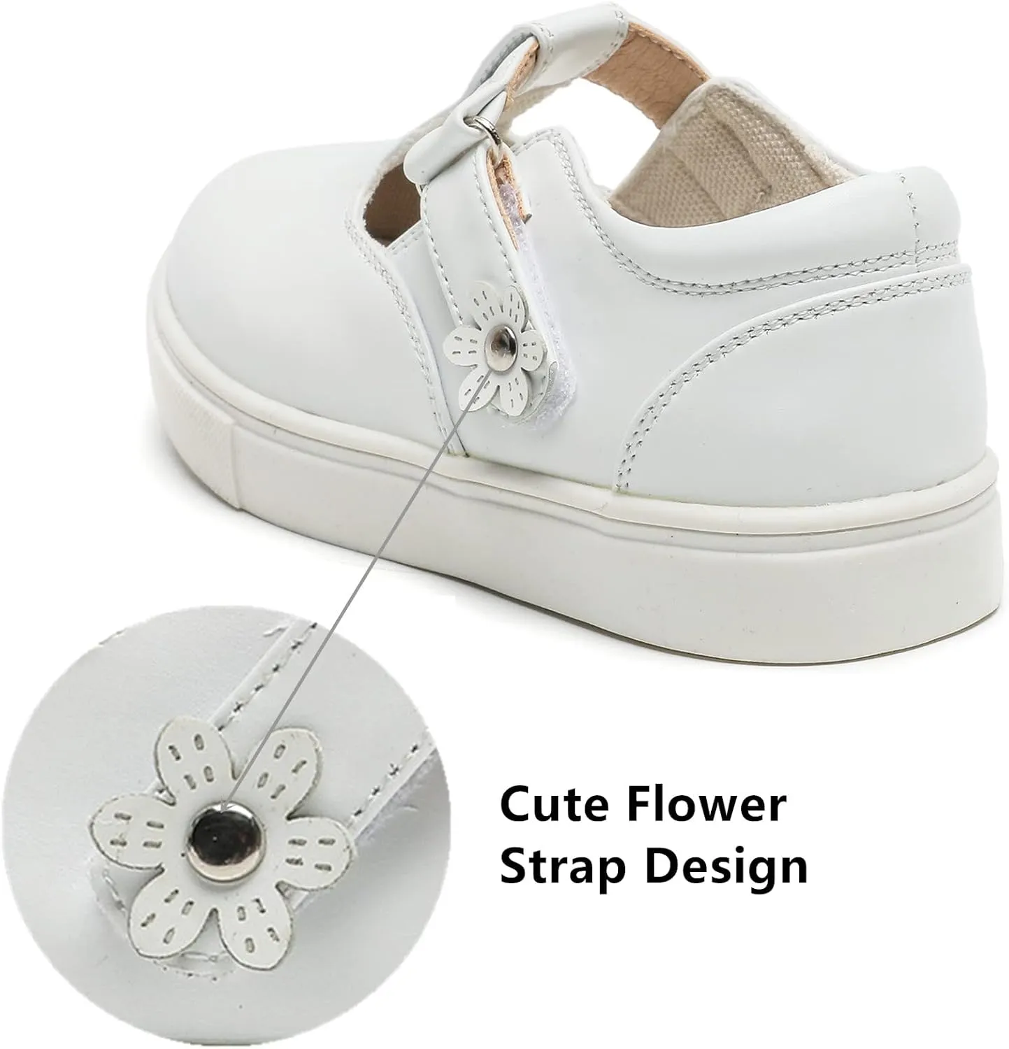 DADAWEN Girls Cute Mary Jane Flats School Uniform Shoes Comfort Sneakers (Toddler/Little Kid/Big Kid)