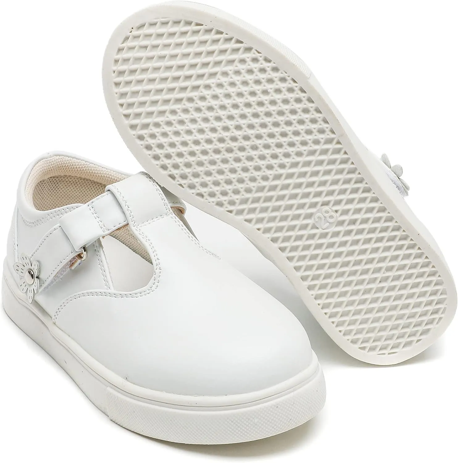 DADAWEN Girls Cute Mary Jane Flats School Uniform Shoes Comfort Sneakers (Toddler/Little Kid/Big Kid)