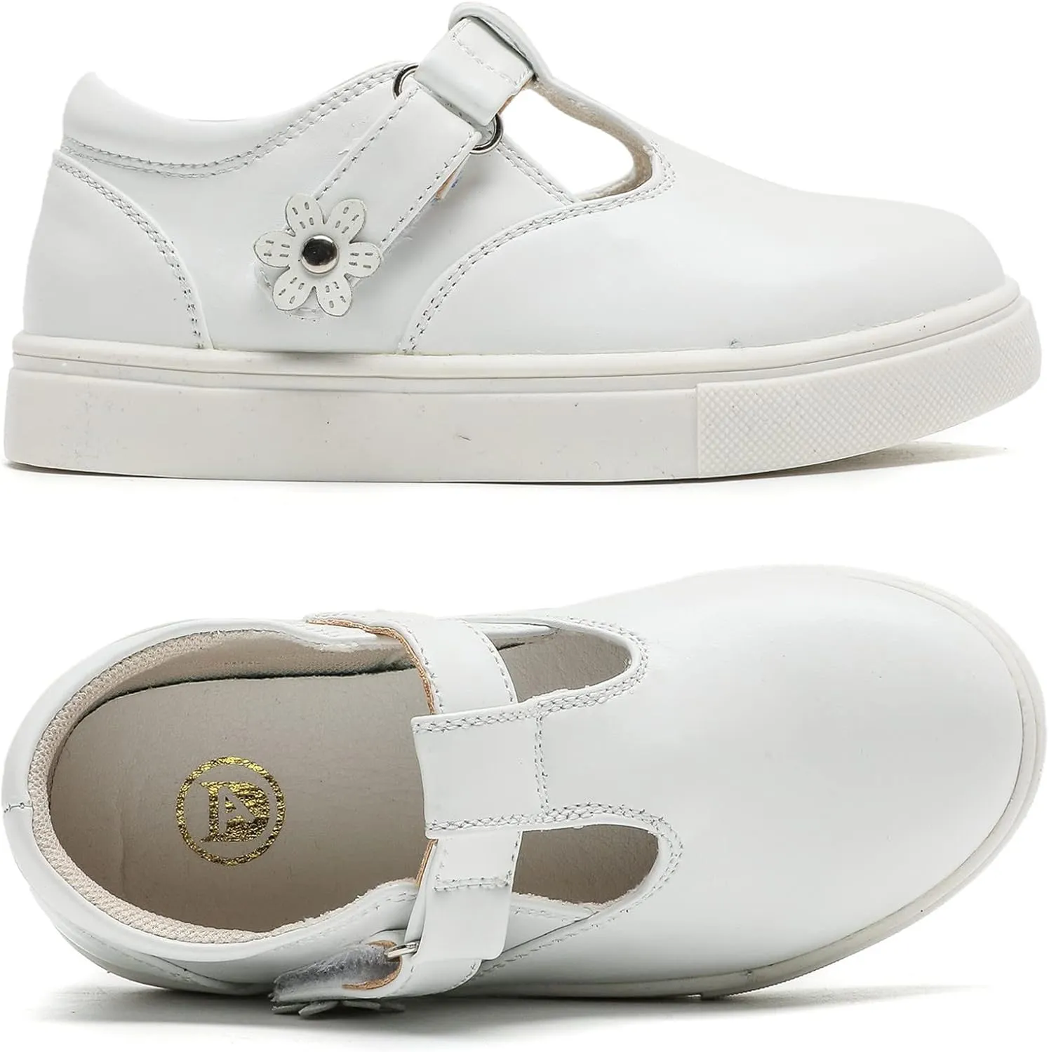 DADAWEN Girls Cute Mary Jane Flats School Uniform Shoes Comfort Sneakers (Toddler/Little Kid/Big Kid)