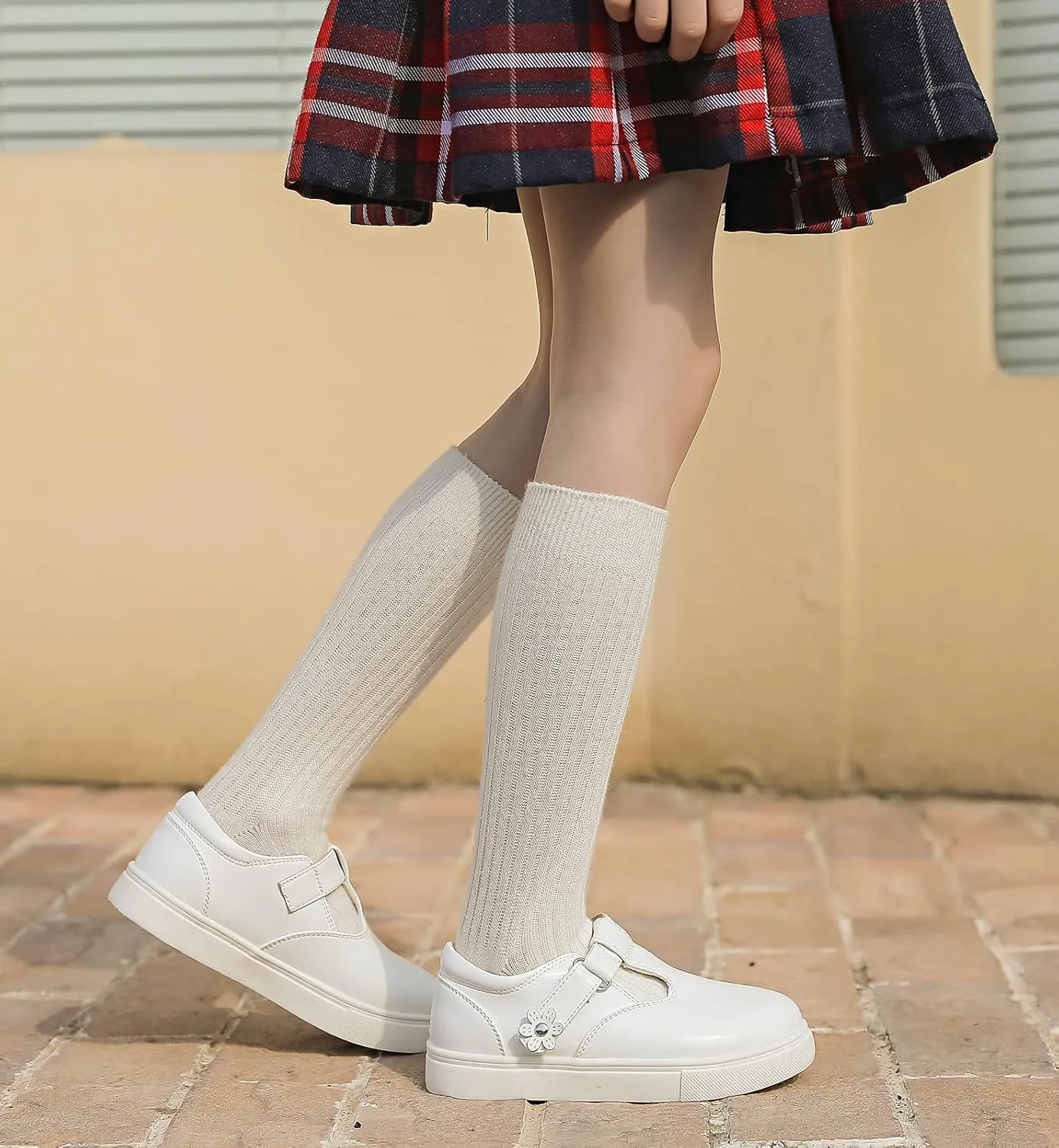 DADAWEN Girls Cute Mary Jane Flats School Uniform Shoes Comfort Sneakers (Toddler/Little Kid/Big Kid)