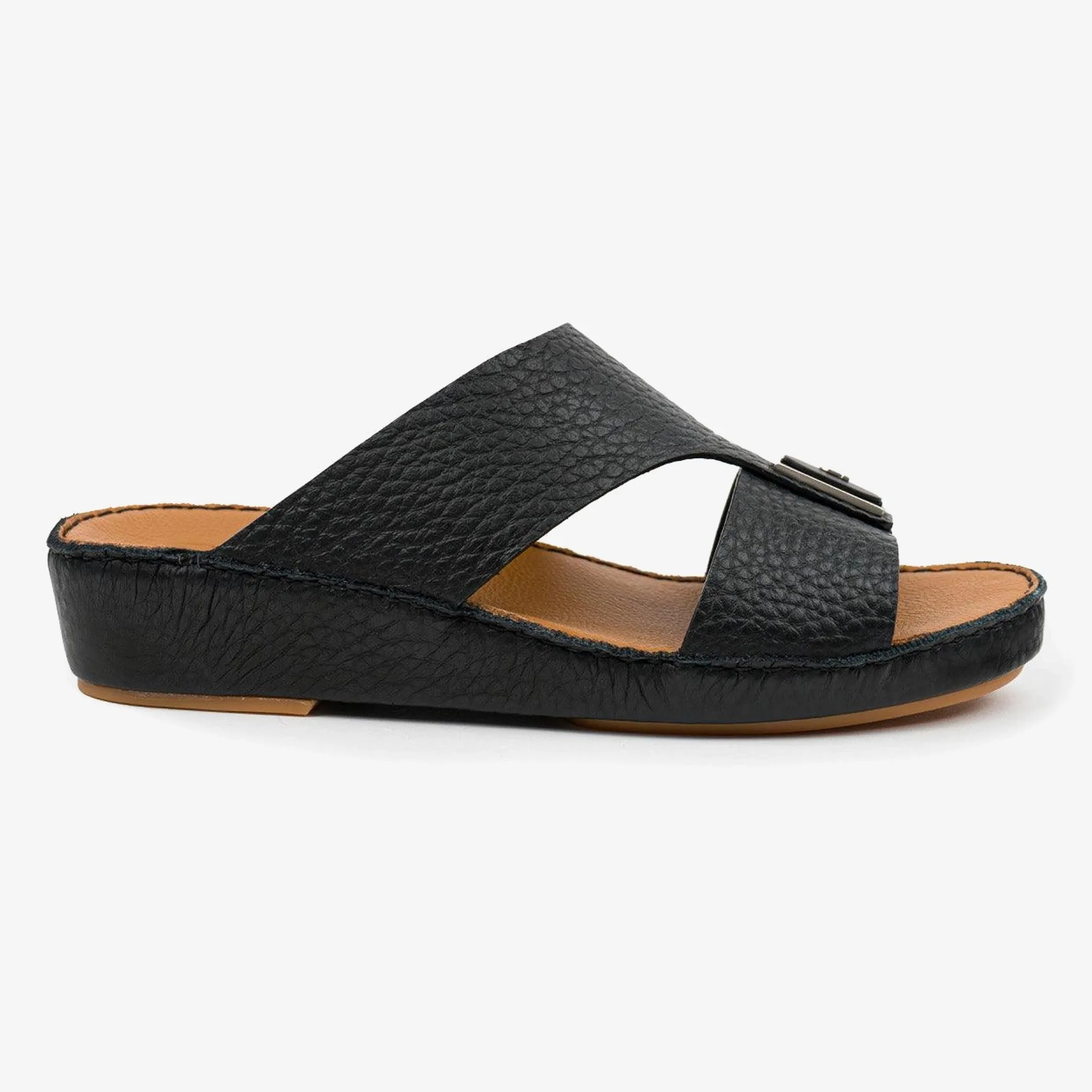 DAVINCI TIMELESS HAMMERED ARABIC SANDALS BLACK