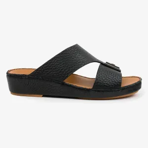 DAVINCI TIMELESS HAMMERED ARABIC SANDALS BLACK