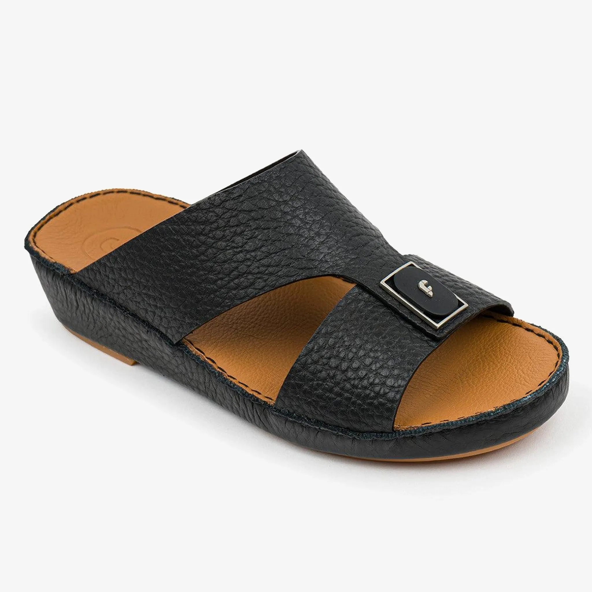 DAVINCI TIMELESS HAMMERED ARABIC SANDALS BLACK