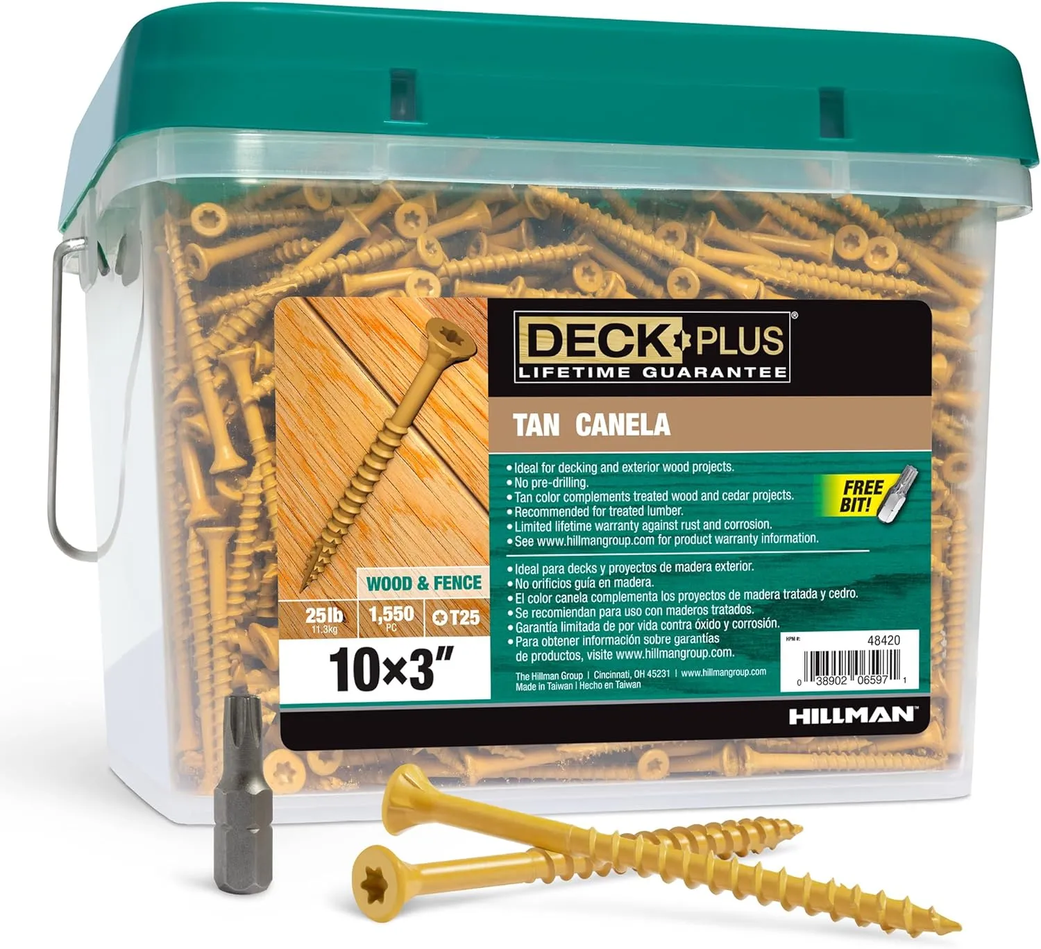 Deck Plus Tan Deck Screws (#10 x 3)