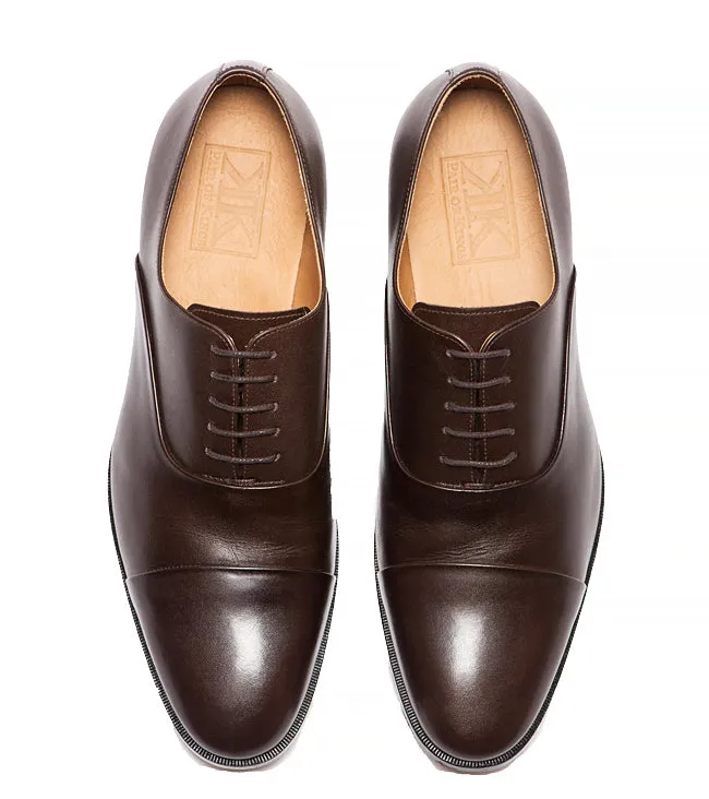 Don't miss it Toe Pair Pure Up Brown Shoes Leather Lace Cap Clean-lined Shoes Dress Men's Kings Of Nuts