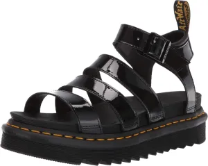 Dr. Martens Women's Blaire Fisherman Sandal, Black Patent Lamper,