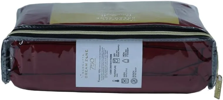 Dream Zone 750 Thread Count PimaCott King Sheet Set in Burgundy (Burgundy,King)