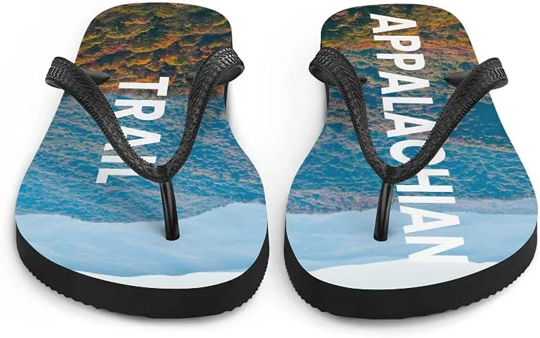 Dressed Up Mule Appalachian Trail Flip Flops - Blue Ridge Mountains Unisex Mens Womens Flip Flops for Beach Pool Shower