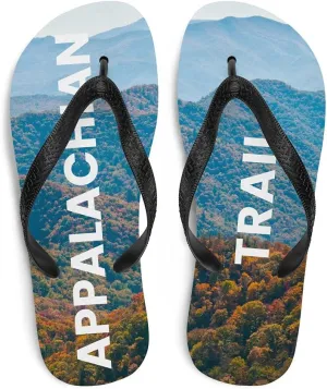 Dressed Up Mule Appalachian Trail Flip Flops - Blue Ridge Mountains Unisex Mens Womens Flip Flops for Beach Pool Shower