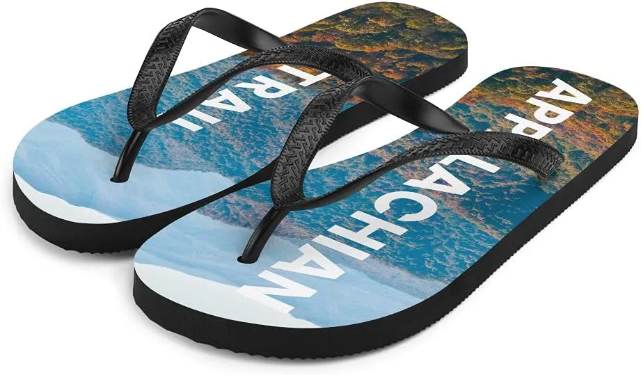 Dressed Up Mule Appalachian Trail Flip Flops - Blue Ridge Mountains Unisex Mens Womens Flip Flops for Beach Pool Shower